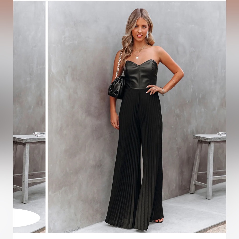 VICI VIP Black Pleated Jumpsuit | Size S